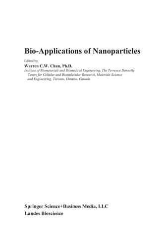 Bio-Applications of Nanoparticles