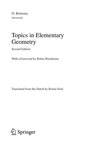 Topics in Elementary Geometry