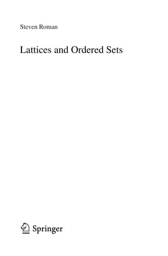 Lattices and Ordered Sets