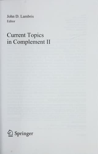 Current Topics in Complement II