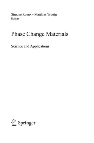 Phase Change Materials Science and Applications