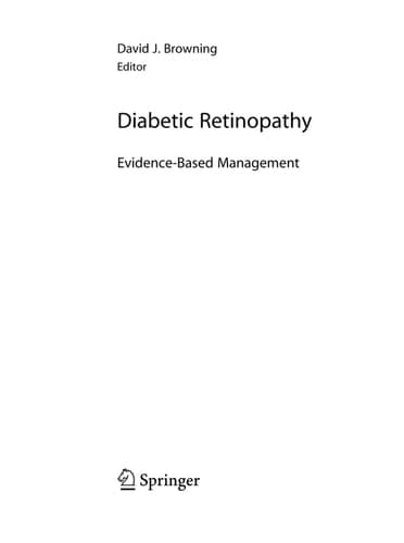 Diabetic Retinopathy Evidence-Based Management