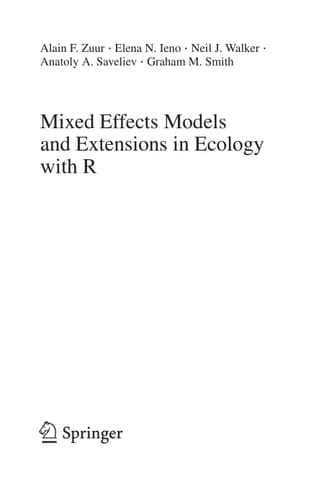 Mixed Effects Models and Extensions in Ecology with R