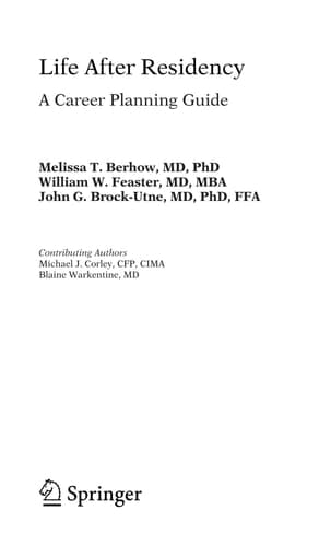 Life After Residency A Career Planning Guide