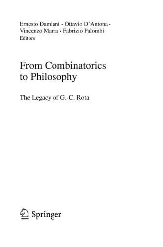 From Combinatorics to Philosophy The Legacy of G.-C. Rota