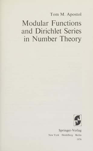 Modular Functions and Dirichlet Series in Number Theory