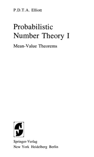 Probabilistic Number Theory I Mean-Value Theorems