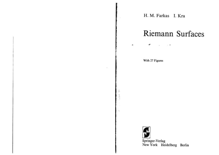 Riemann Surfaces: 071 (Graduate Texts in Mathematics)