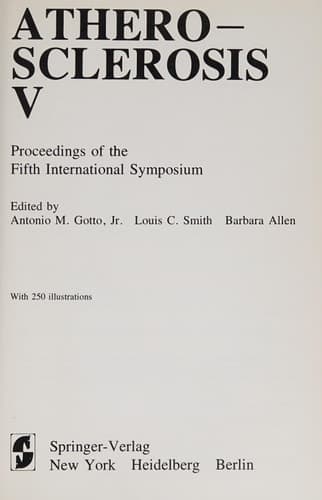 Atherosclerosis V Proceedings of the Fifth International Symposium