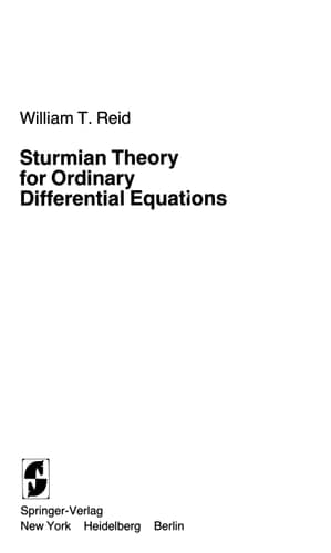 Sturmian Theory for Ordinary Differential Equations