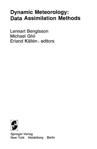 Dynamic Meteorology: Data Assimilation Methods