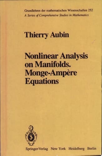 Nonlinear Analysis on Manifolds. Monge-Ampère Equations