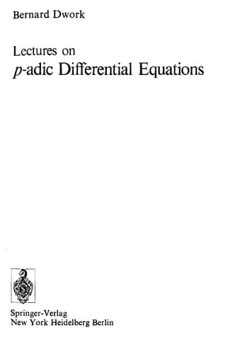Lectures on p-adic Differential Equations