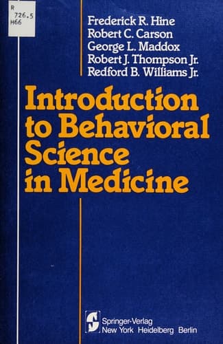 Introduction to Behavioral Science in Medicine