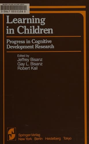 Learning in Children Progress in Cognitive Development Research