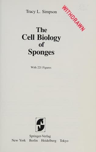The Cell Biology of Sponges