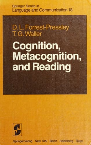 Cognition, Metacognition, and Reading (Springer Series in Language and Communication)