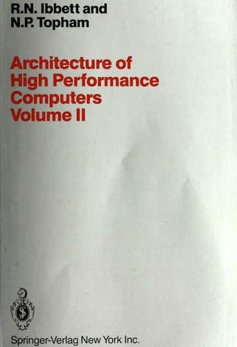 Architecture of High Performance Computers Volume II Array processors and multiprocessor systems