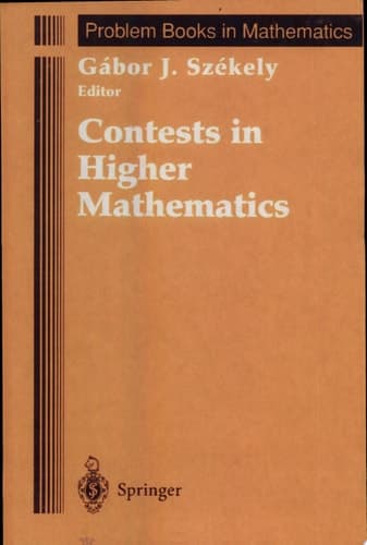 Contests in Higher Mathematics Miklós Schweitzer Competitions 1962–1991