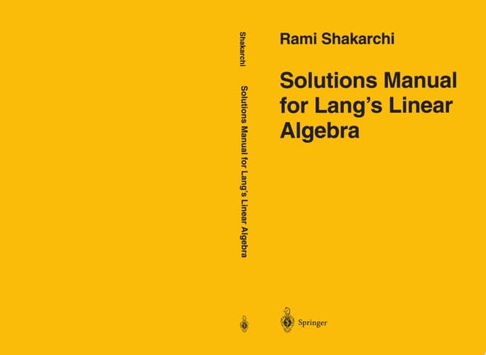 Solutions Manual for Lang’s Linear Algebra