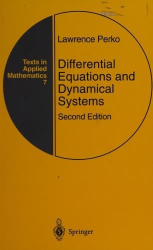 Differential Equations and Dynamical Systems (Texts in Applied Mathematics, No 7)