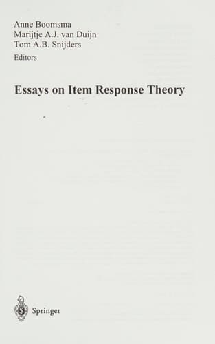 Essays on Item Response Theory