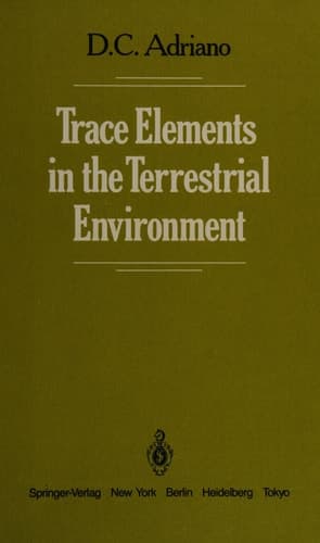 Trace Elements in the Terrestrial Environment