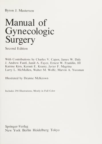 Manual of Gynecologic Surgery
