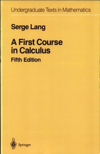 A First Course in Calculus