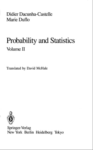 Probability and Statistics: Volume II