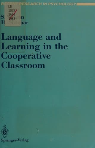 Language and Learning in the Cooperative Classroom (Recent Research in Psychology)