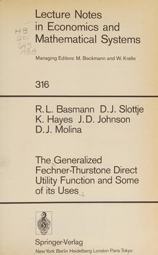 The Generalized Fechner-Thurstone Direct Utility Function and Some of its Uses
