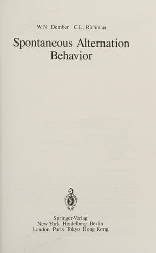 Spontaneous Alternation Behavior