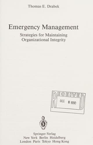 Emergency Management: Strategies for Maintaining Organizational Integrity