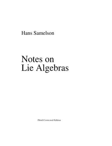 Notes on Lie Algebras (Universitext)