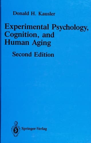 Experimental Psychology, Cognition, and Human Aging