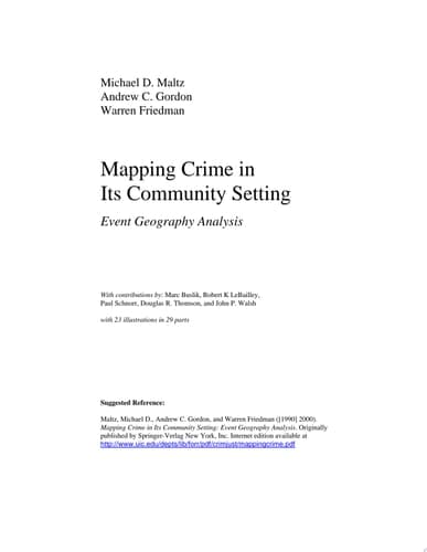 Mapping Crime in Its Community Setting Event Geography Analysis