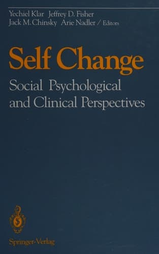 Self Change Social Psychological and Clinical Perspectives