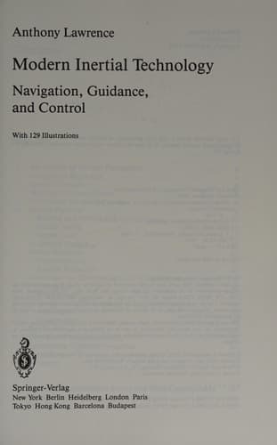 Modern Inertial Technology: Navigation, Guidance, and Control