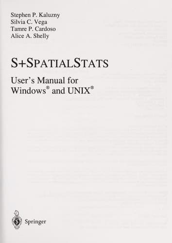 S+SpatialStats User's Manual for Windows and UNIX