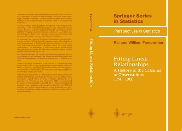 Fitting Linear Relationships A History of the Calculus of Observations 1750-1900