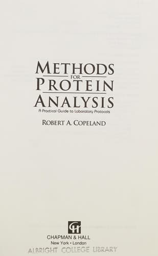 Methods for Protein Analysis A Practical Guide for Laboratory Protocols