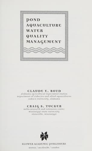 Pond Aquaculture Water Quality Management