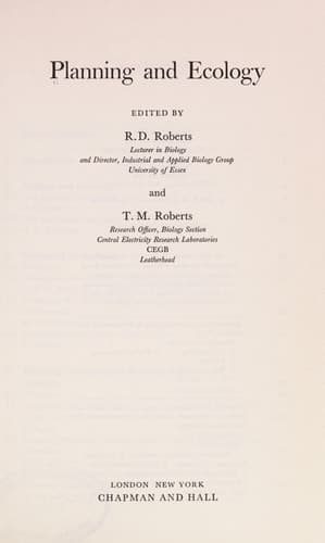 Planning and Ecology