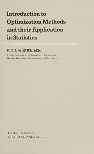 Introduction to Optimization Methods and their Application in Statistics
