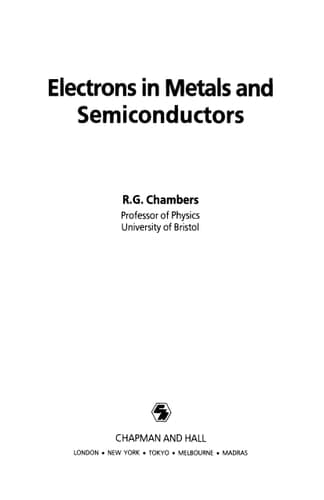 Electrons in Metals and Semiconductors (Physics and Its Applications)