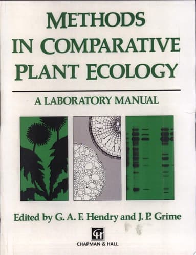 Methods in Comparative Plant Ecology A laboratory manual