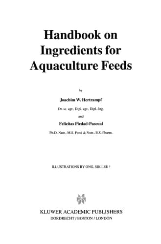Handbook on Ingredients for Aquaculture Feeds