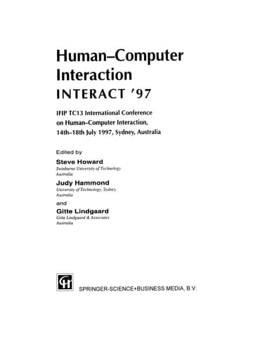 Human-Computer Interaction: INTERACT ’97 (IFIP Advances in Information and Communication Technology)