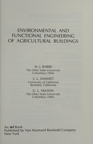 Environmental and Functional Engineering of Agricultural Buildings